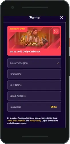 BigBoost Casino inscription